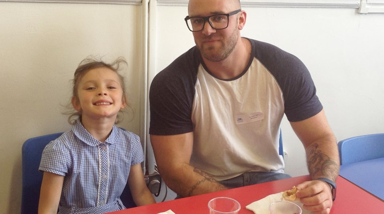 Sandwiches and sports for Father