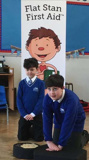 Flat Stan trains pupils at Browney