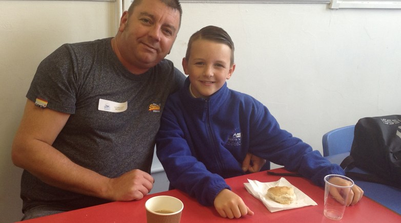 Sandwiches and sports for Father