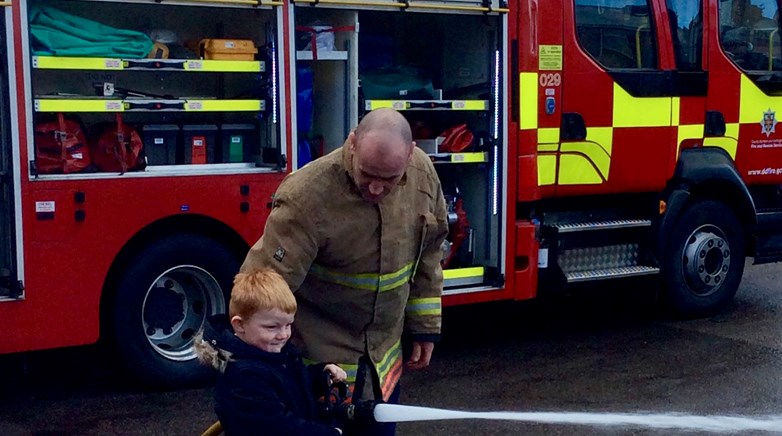 Fire engine stops off at Browney