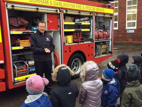 Fire engine stops off at Browney