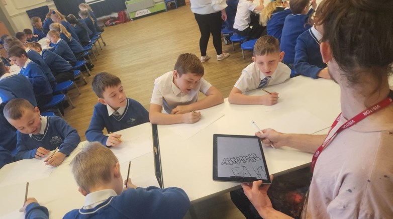 KS3 workshop with Durham Spray Paints