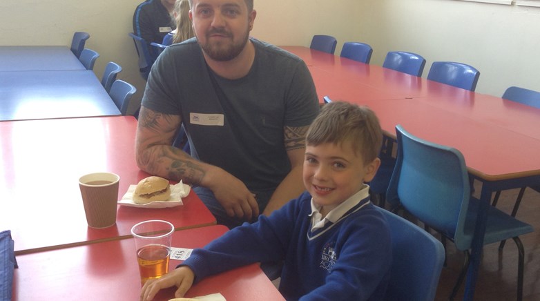 Sandwiches and sports for Father
